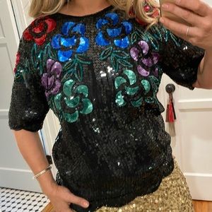 Vintage silk sequins top.